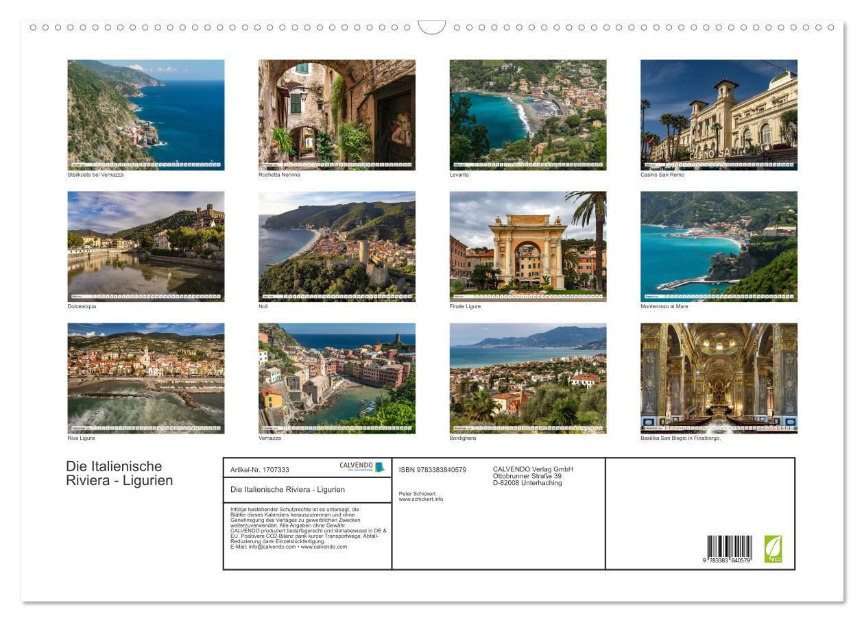 Bild: 9783383840579 | Die Italienische Riviera - Ligurien (Wandkalender 2025 DIN A2...