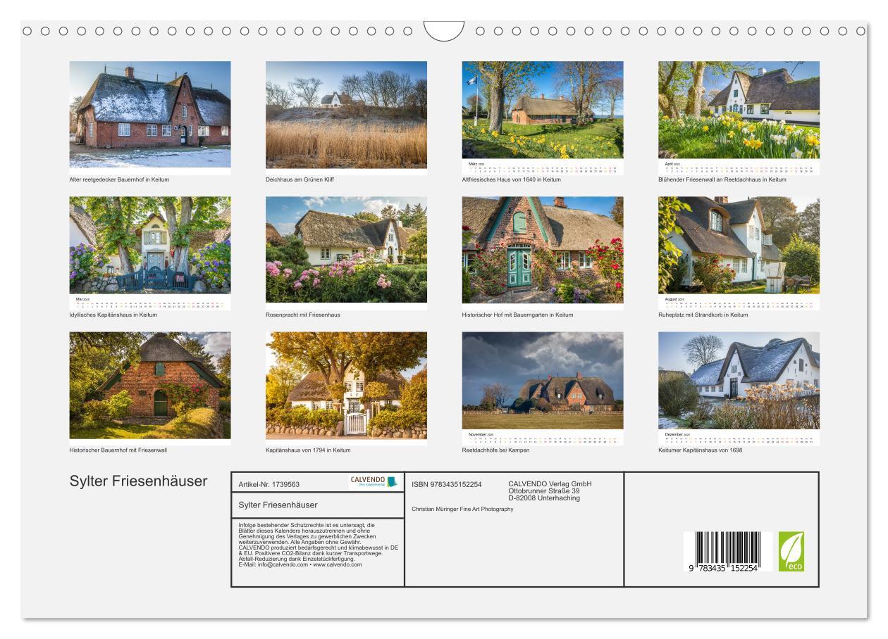 Bild: 9783435152254 | Sylter Friesenhäuser (Wandkalender 2025 DIN A3 quer), CALVENDO...