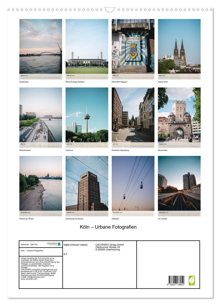 Bild: 9783457138052 | Köln ¿ Urbane Fotografien (Wandkalender 2025 DIN A2 hoch), CALVENDO...