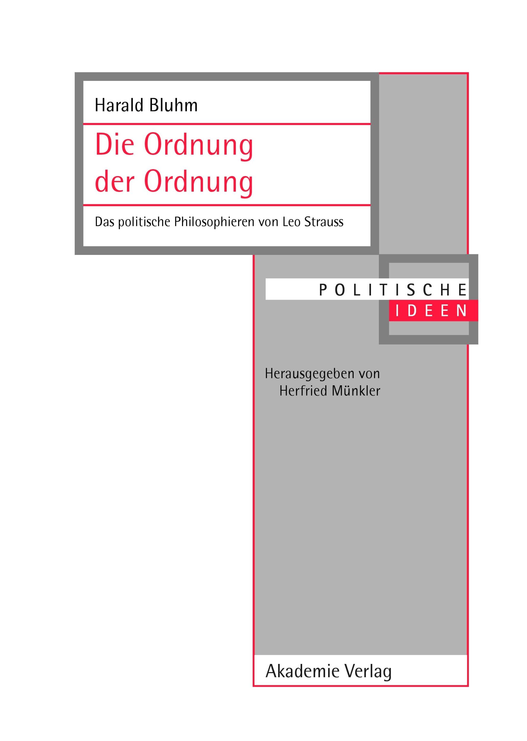 Cover: 9783050043746 | Die Ordnung der Ordnung | Harald Bluhm | Buch | 370 S. | Deutsch