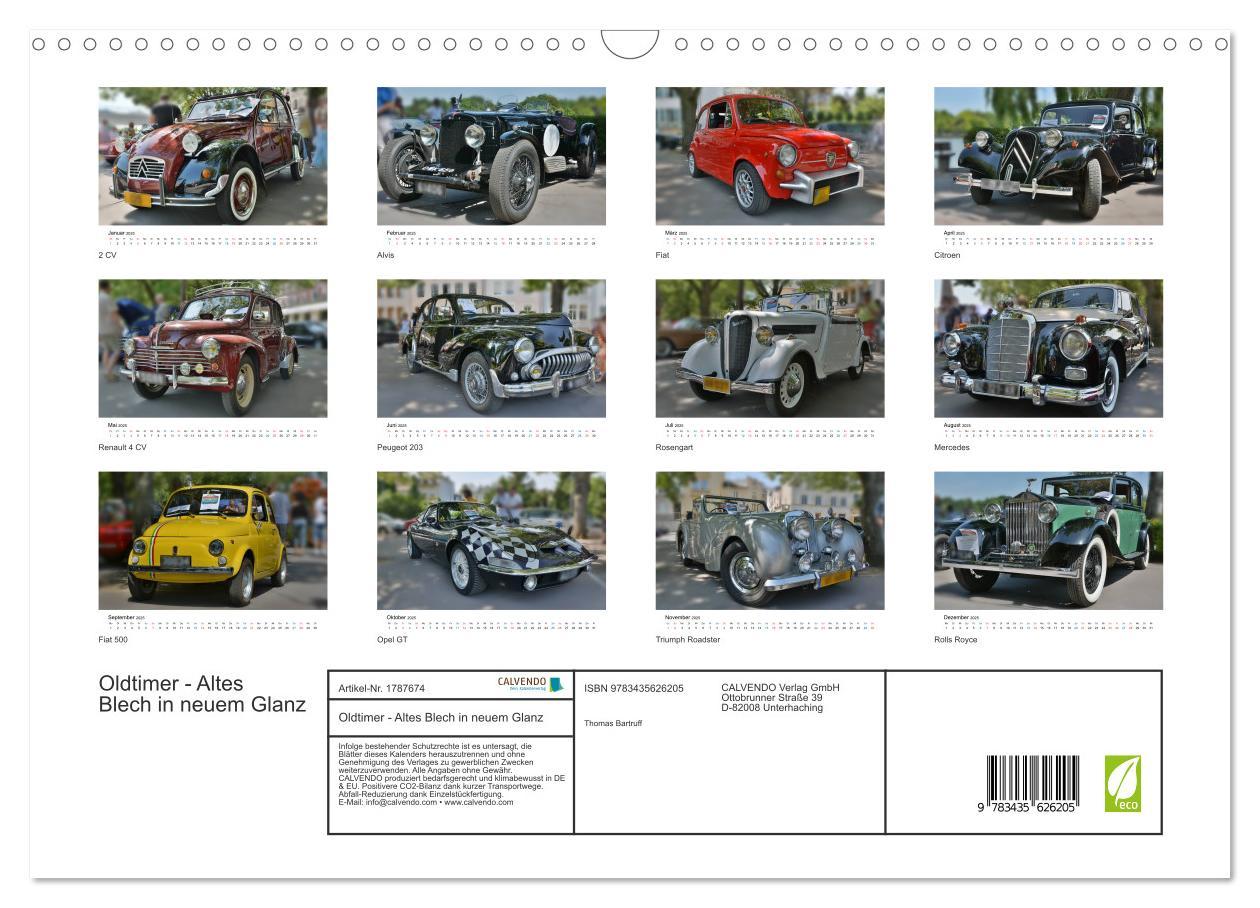 Bild: 9783435626205 | Oldtimer - Altes Blech in neuem Glanz (Wandkalender 2025 DIN A3...