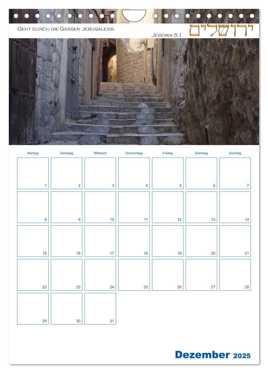 Bild: 9783457026823 | Jerusalem Kalender mit Bibelworten und Planer! (Wandkalender 2025...