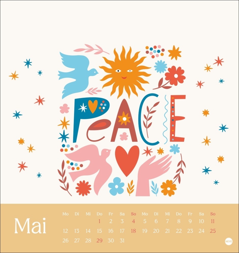 Bild: 9783756408597 | Peace Postkartenkalender 2025 | Kalender | Spiralbindung | 13 S.