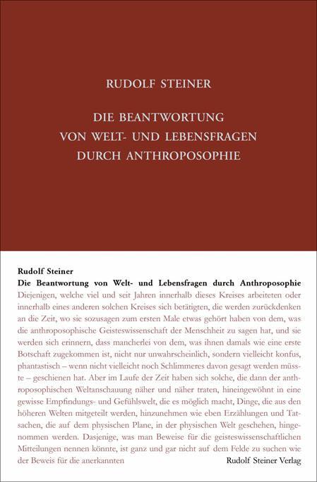 Cover: 9783727410826 | Die Beantwortung von Welt- und Lebensfragen durch Anthroposophie