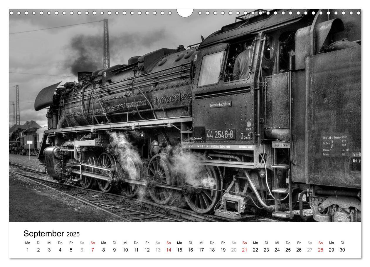 Bild: 9783435375288 | Unter Dampf - Eisenbahnromantik in schwarz-weiß (Wandkalender 2025...