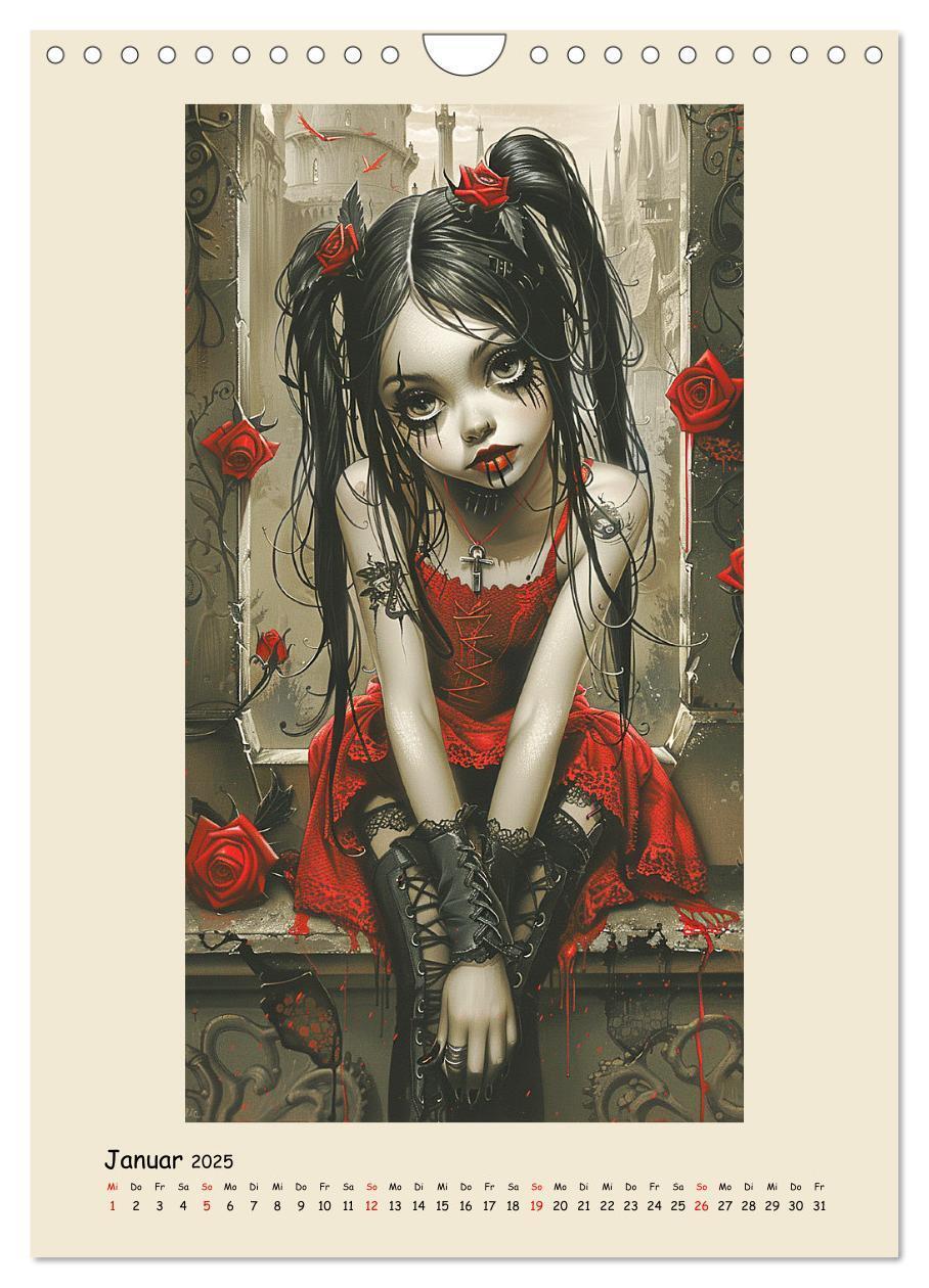 Bild: 9783457126738 | Gothic-Girls. Bizzare Comic-Art (Wandkalender 2025 DIN A4 hoch),...