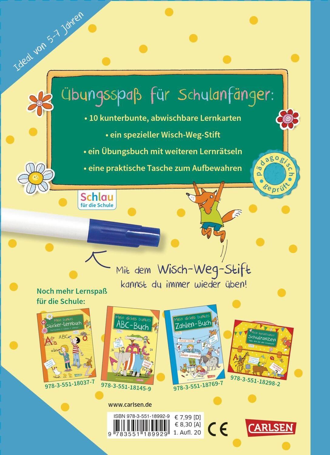 Rückseite: 9783551189929 | Schlau für die Schule: Mein Wisch-Weg-Set: Buchstaben | Mildner | Buch