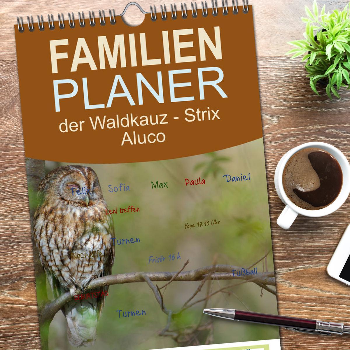 Bild: 9783457133842 | Familienplaner 2025 - der Waldkauz - Strix Aluco mit 5 Spalten...