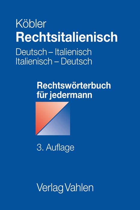 Cover: 9783800662739 | Rechtsitalienisch | Gerhard Köbler | Taschenbuch | XXXIX | Deutsch