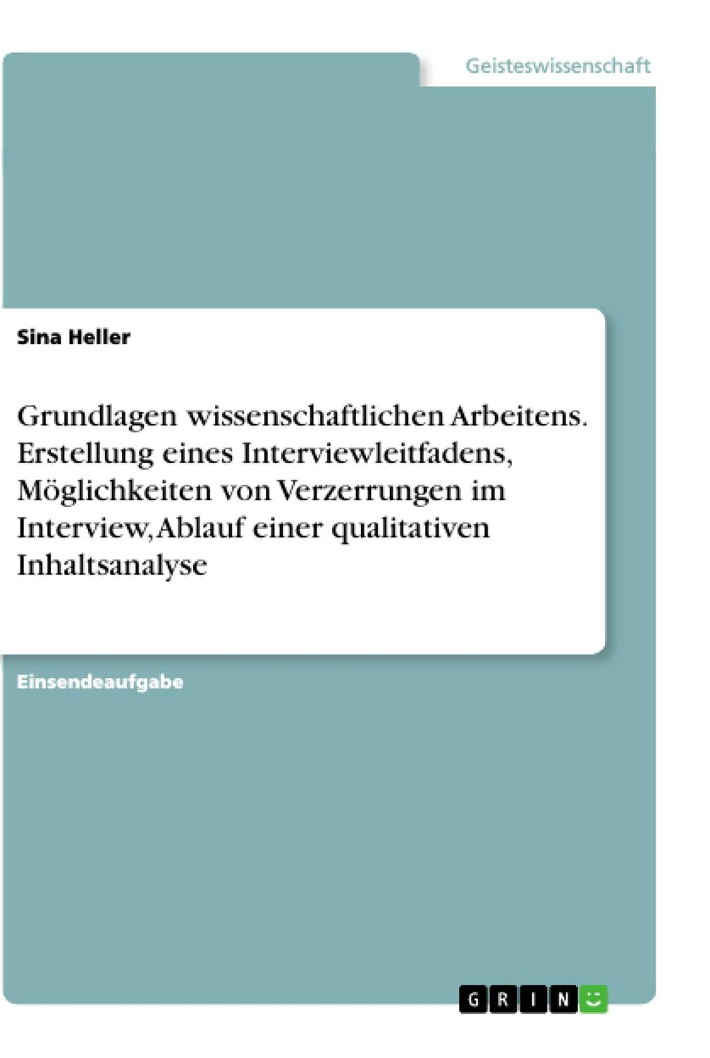 Cover: 9783346255099 | Grundlagen wissenschaftlichen Arbeitens. Erstellung eines...