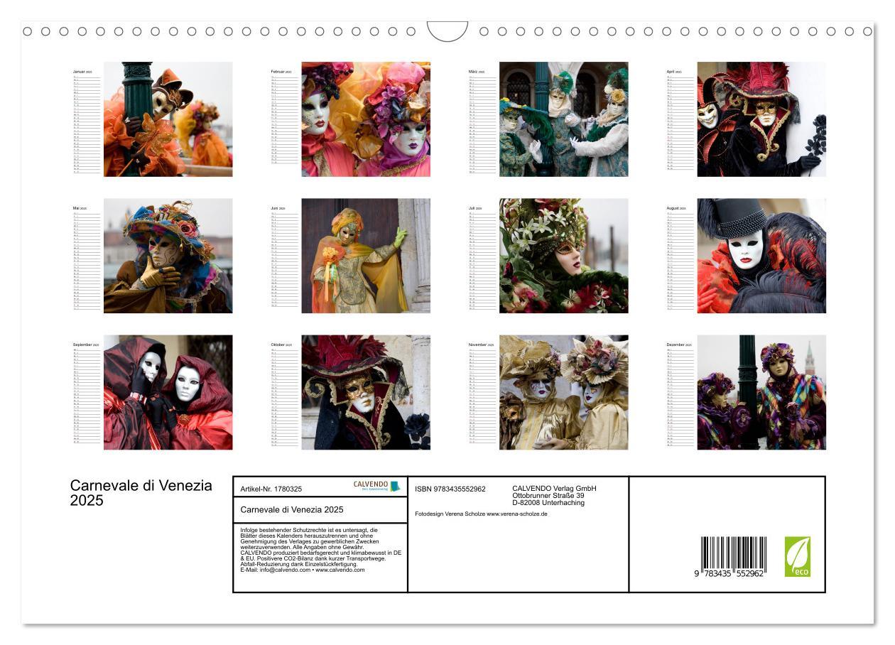 Bild: 9783435552962 | Carnevale di Venezia 2025 (Wandkalender 2025 DIN A3 quer), CALVENDO...