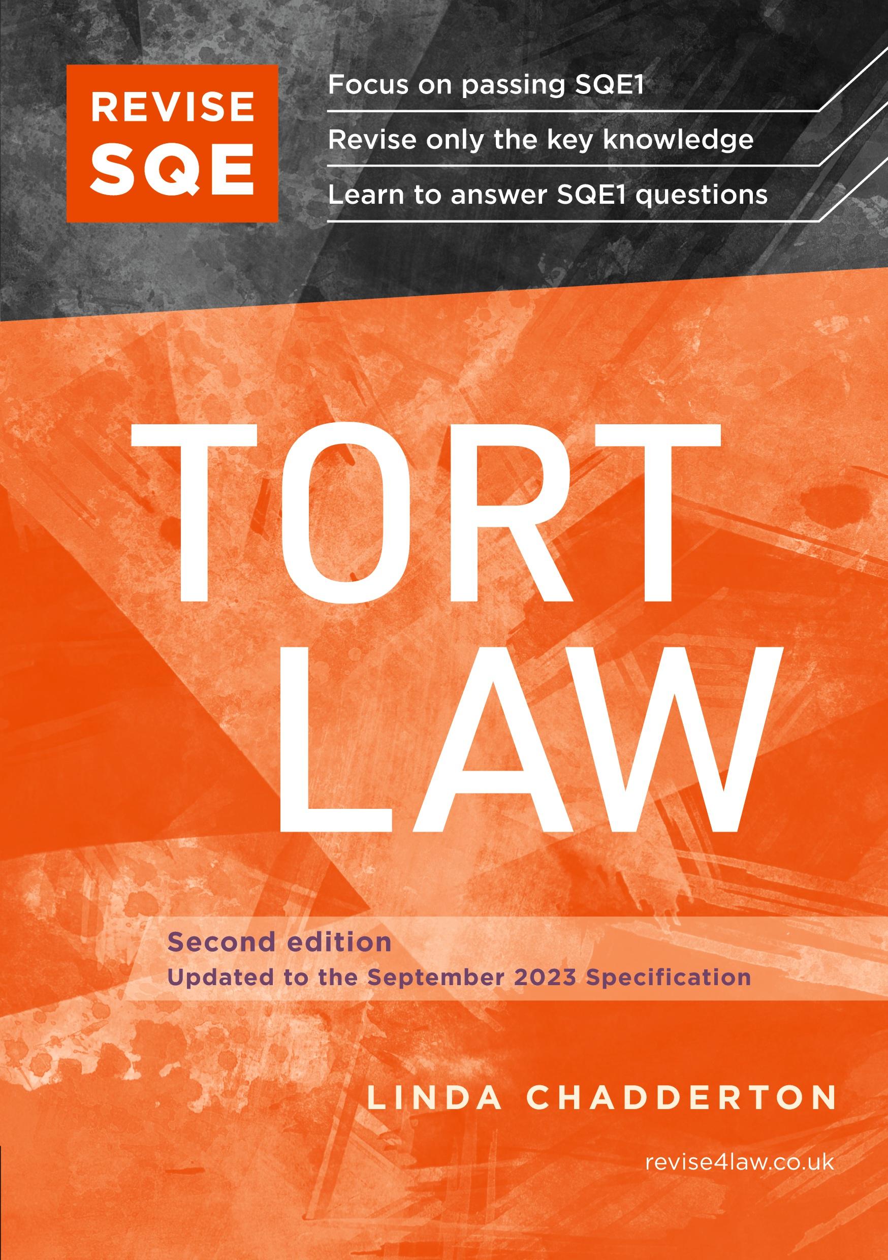 Cover: 9781914213830 | Revise SQE Tort Law | SQE1 Revision Guide 2nd ed | Linda Chadderton