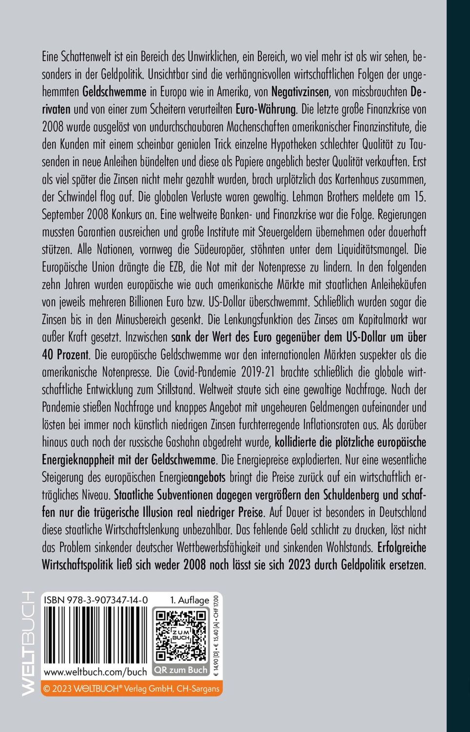 Rückseite: 9783907347140 | In der Schattenwelt der Geldpolitik | Lutz Peters | Taschenbuch | 2023