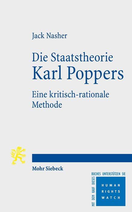 Cover: 9783161552434 | Die Staatstheorie Karl Poppers | Eine kritisch-rationale Methode | XII