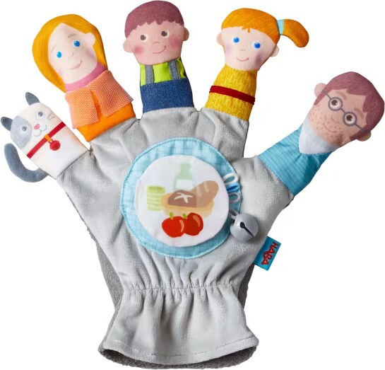 Cover: 4010168262222 | HABA 1306771001 - Spielhandschuh Familie, Fingerpuppen-Handschuh