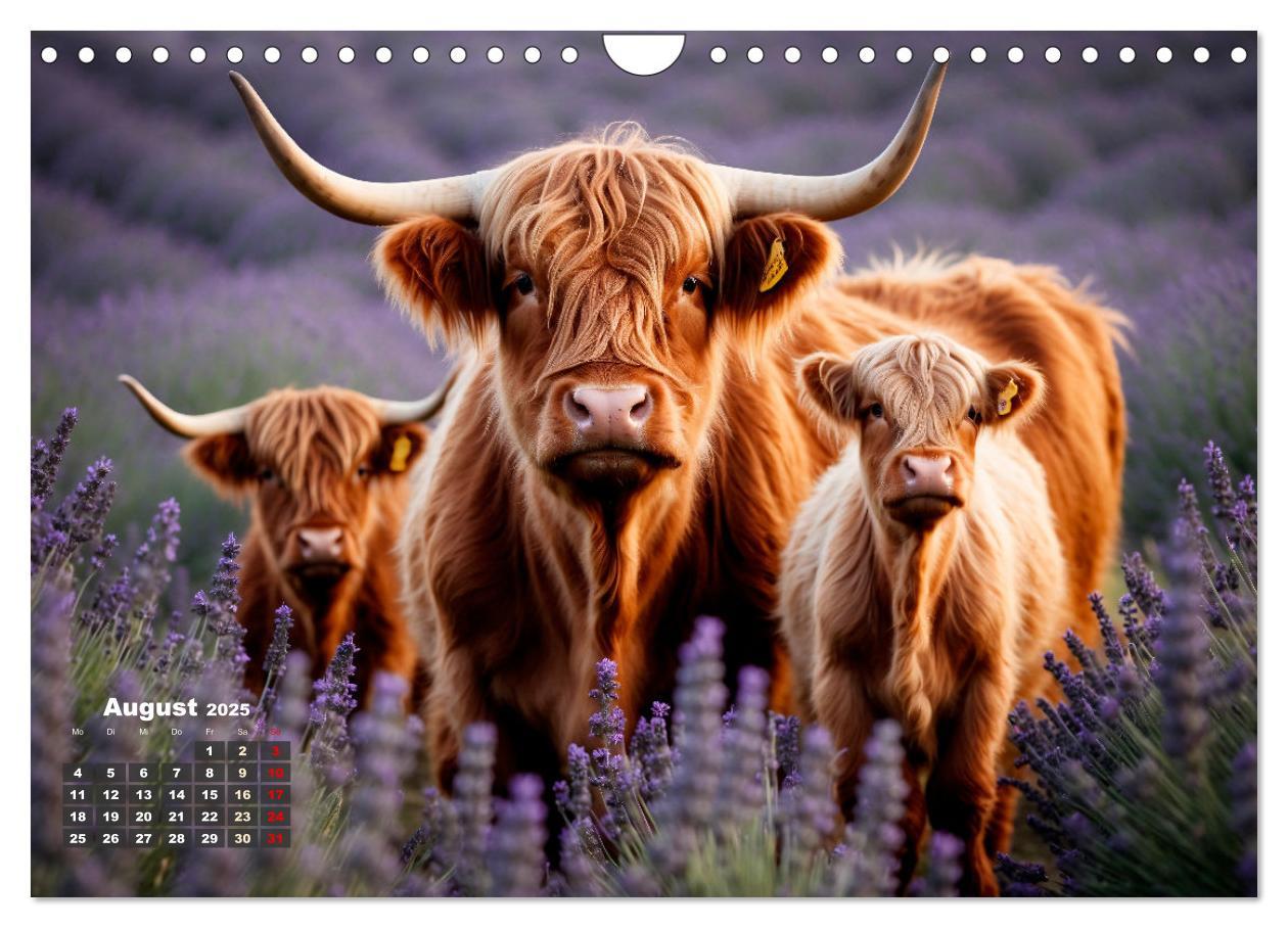 Bild: 9783383836398 | Highland Kühe (Wandkalender 2025 DIN A4 quer), CALVENDO Monatskalender