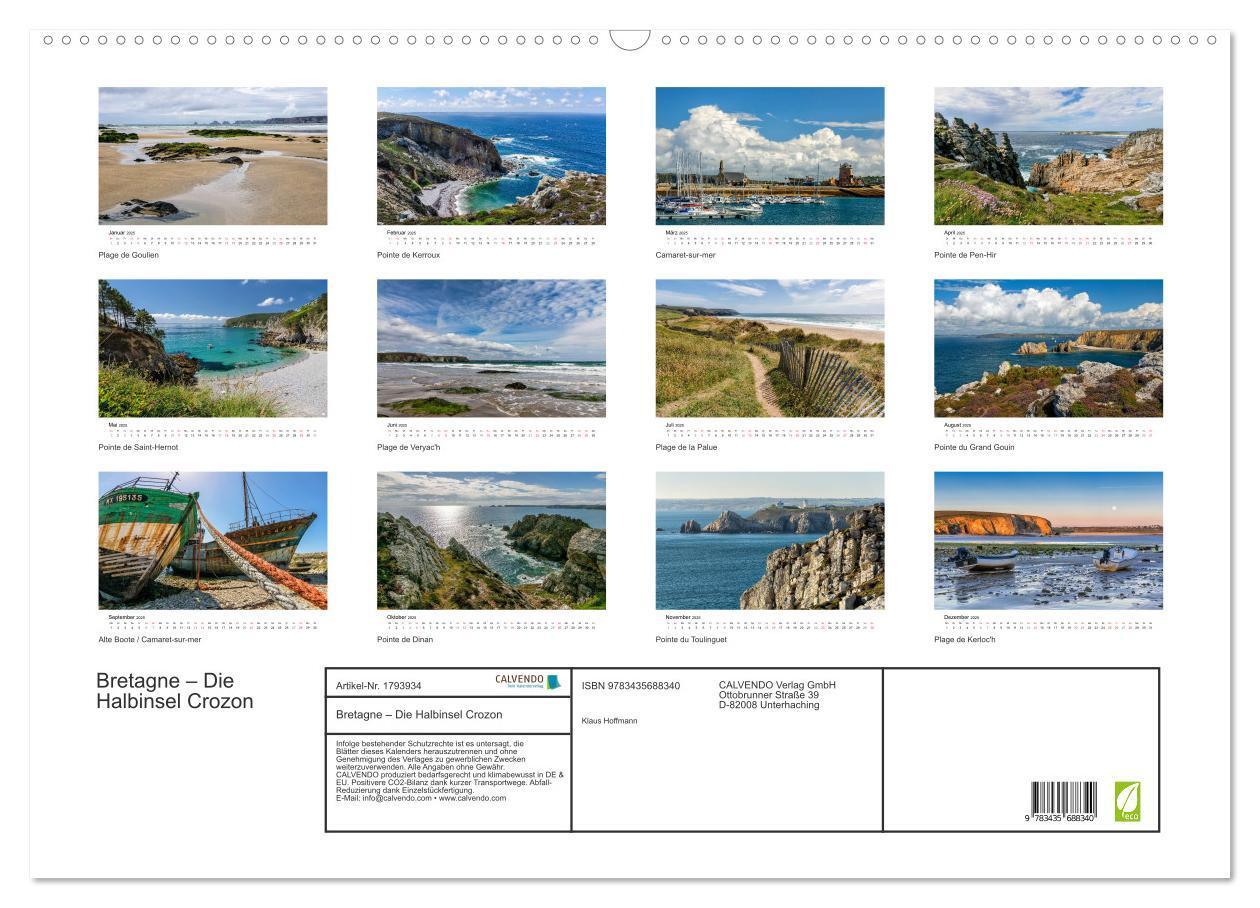 Bild: 9783435688340 | Bretagne ¿ Die Halbinsel Crozon (Wandkalender 2025 DIN A2 quer),...