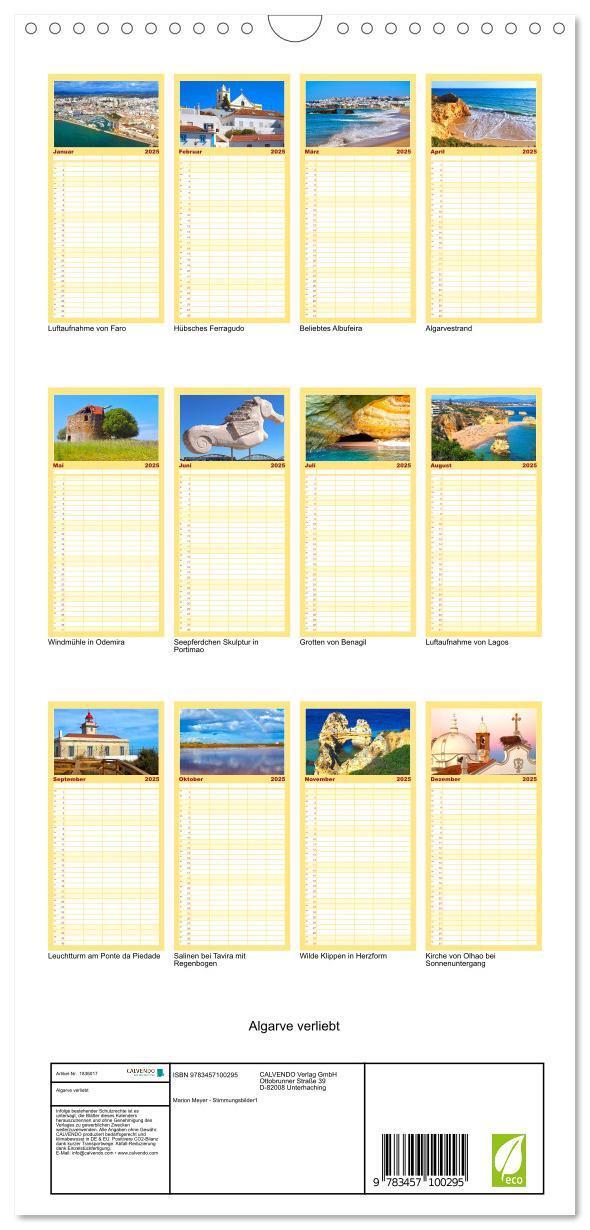 Bild: 9783457100295 | Familienplaner 2025 - Algarve verliebt mit 5 Spalten (Wandkalender,...