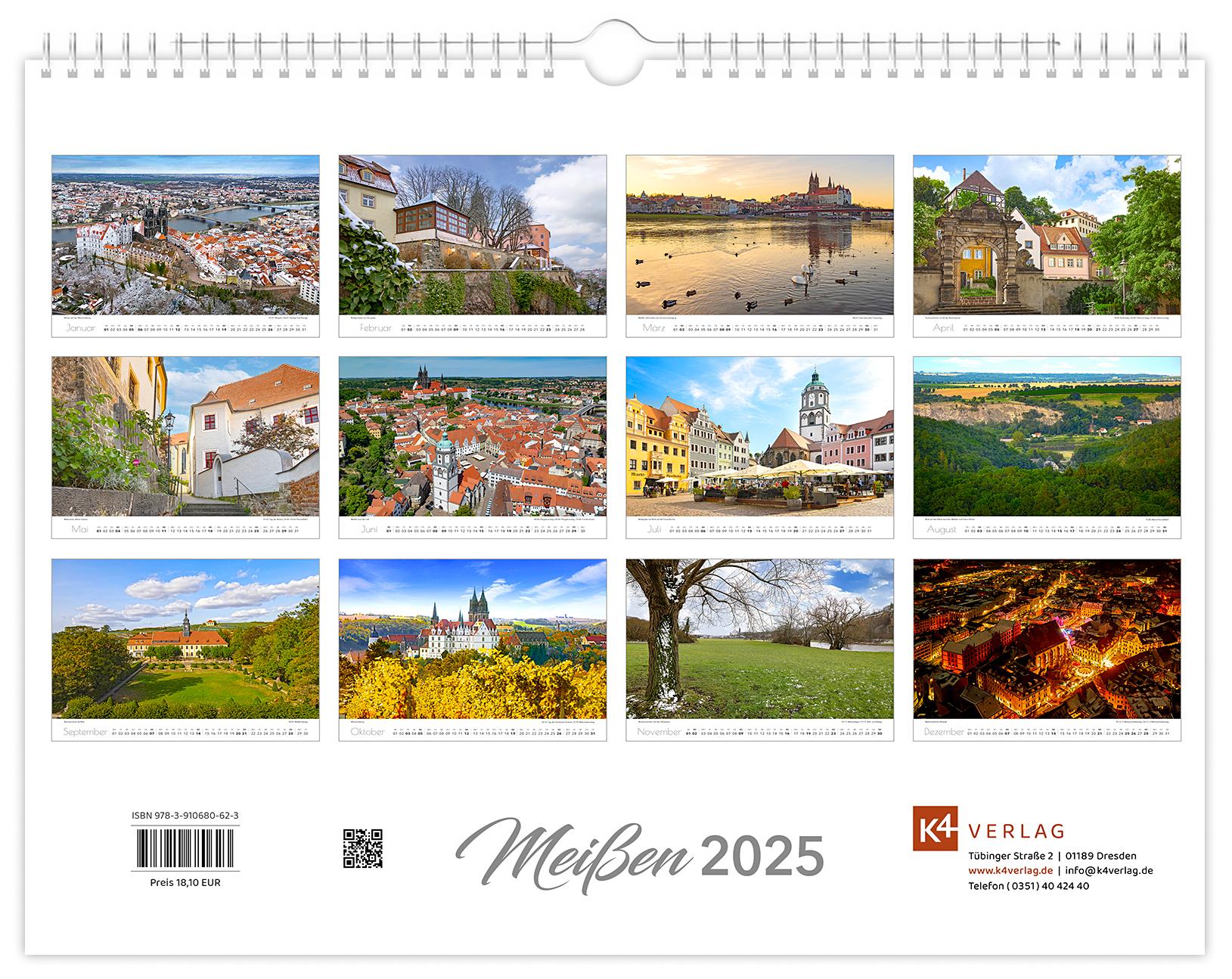 Bild: 9783910680623 | Kalender Meißen 2025 | 40 x 30 cm weißes Kalendarium | Verlag (u. a.)