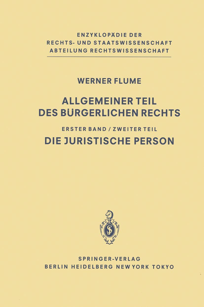 Cover: 9783540126010 | Allgemeiner Teil des Bürgerlichen Rechts | Werner Flume | Buch | 1983