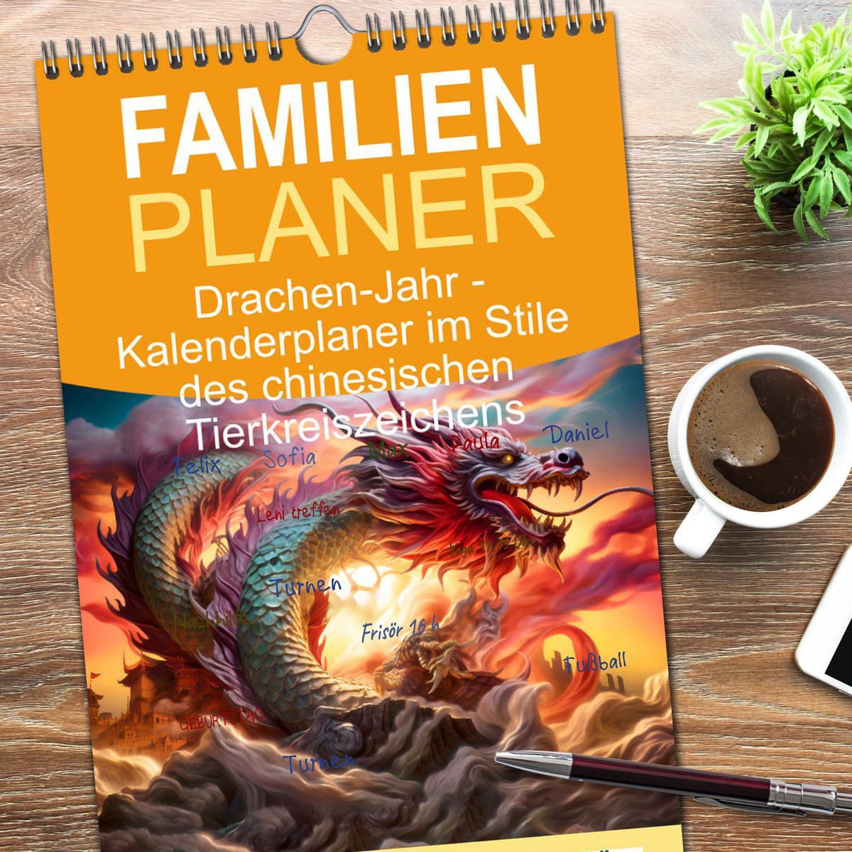 Bild: 9783457133767 | Familienplaner 2025 - Drachen-Jahr - Kalenderplaner im Stile des...