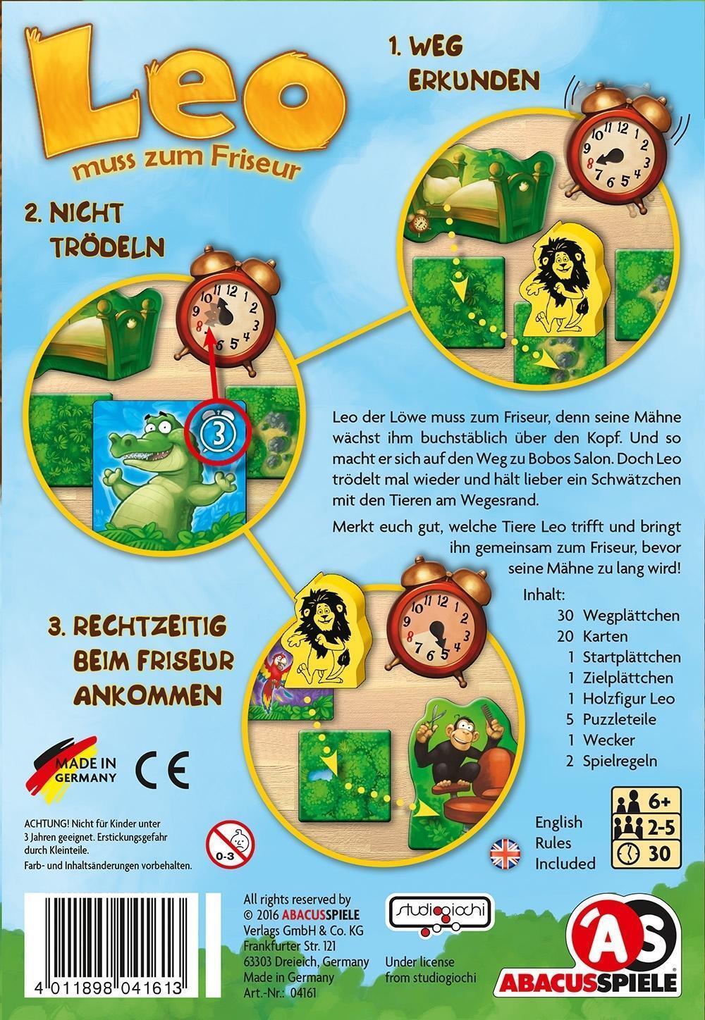 Bild: 4011898041613 | Leo muss zum Friseur | Leo Colovini | Spiel | Brettspiel | Deutsch