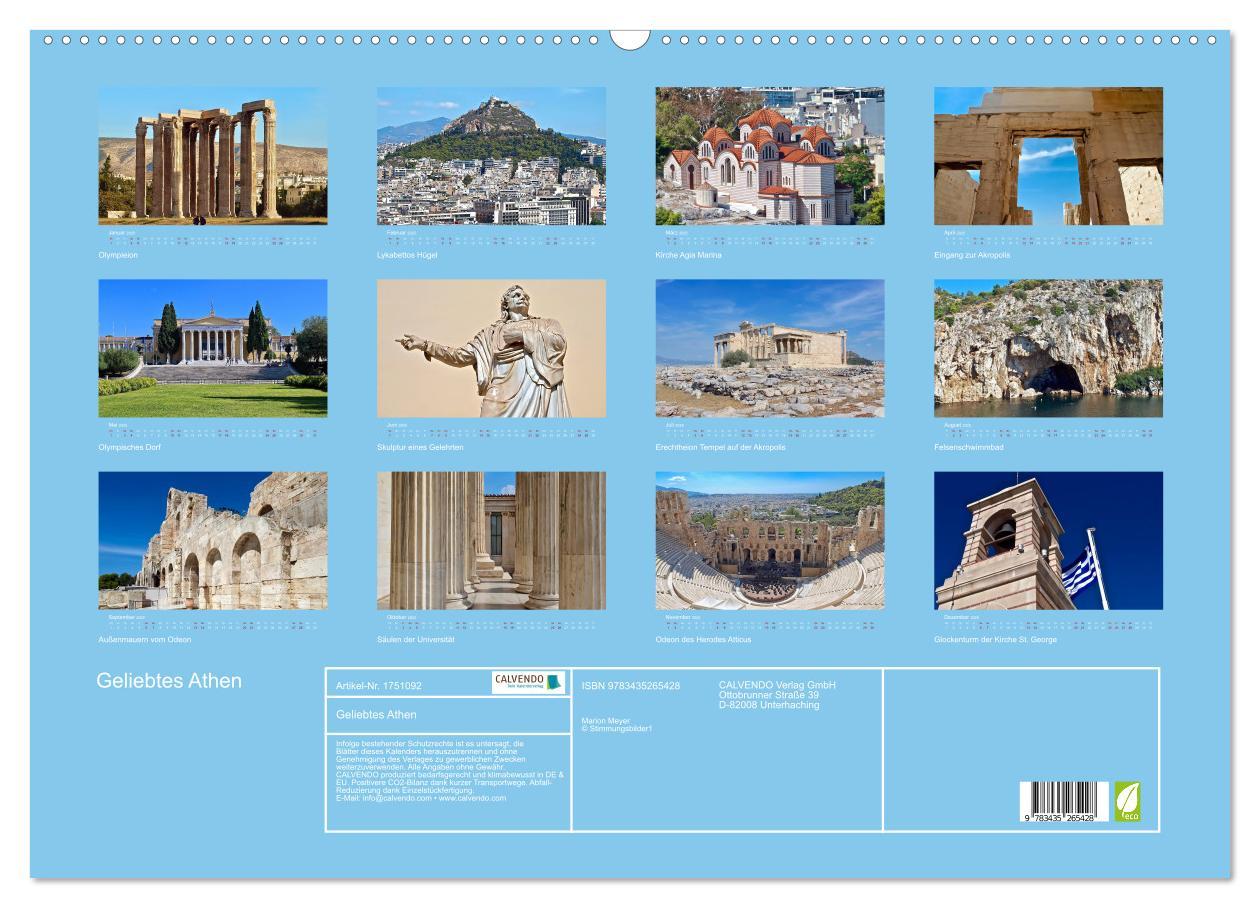 Bild: 9783435265428 | Geliebtes Athen (Wandkalender 2025 DIN A2 quer), CALVENDO...