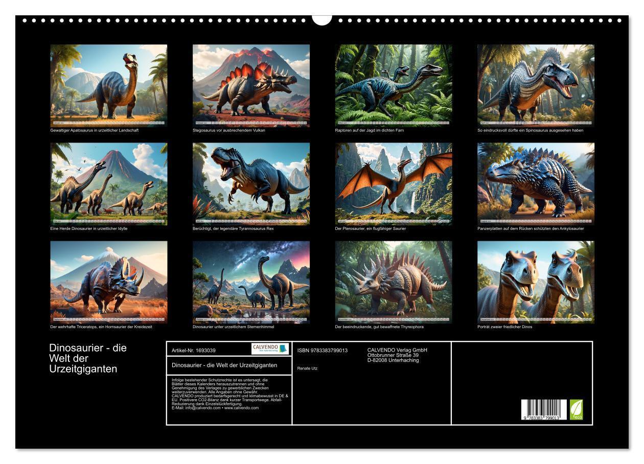 Bild: 9783383799013 | Dinosaurier - die Welt der Urzeitgiganten (Wandkalender 2025 DIN A2...