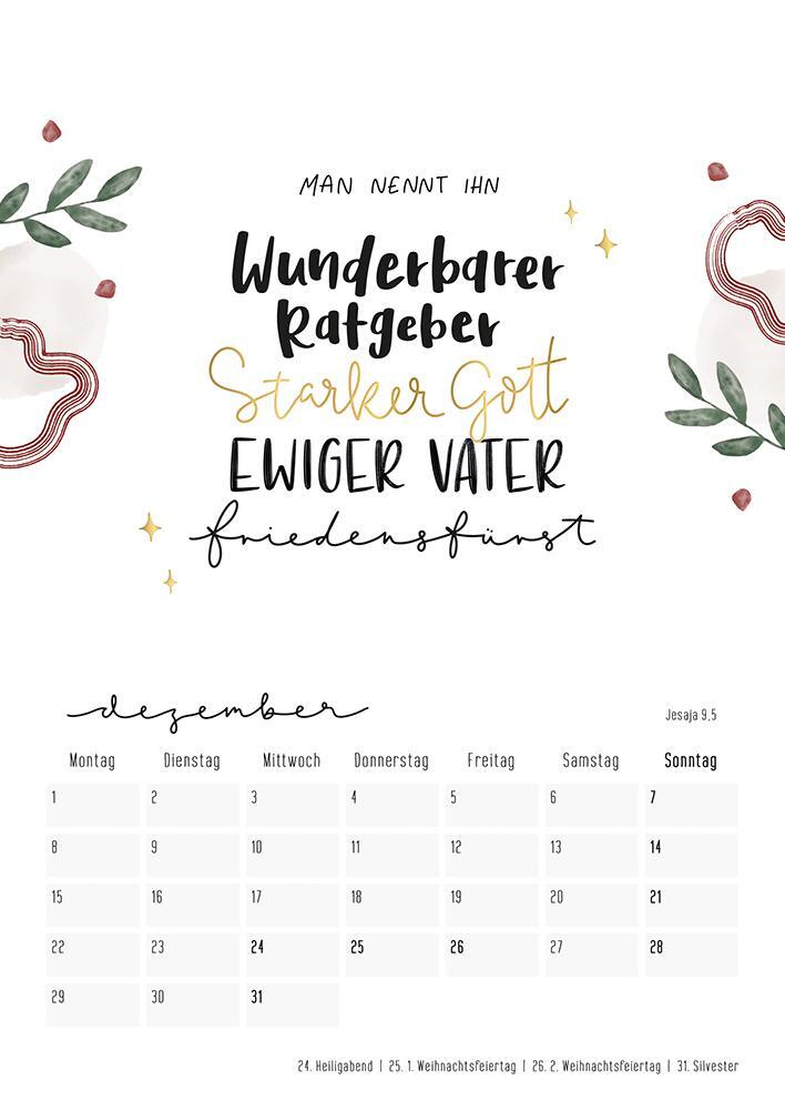 Bild: 4250222905157 | Himmelsglück 2025 | Bibel-Lettering Kalender | Annika Mengel | 13 S.