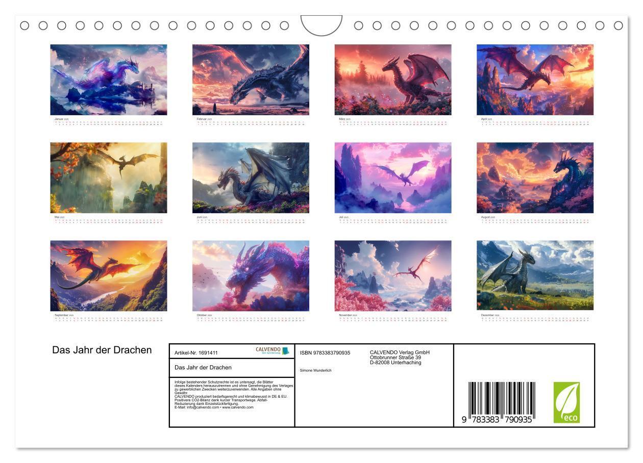 Bild: 9783383790935 | Das Jahr der Drachen (Wandkalender 2025 DIN A4 quer), CALVENDO...