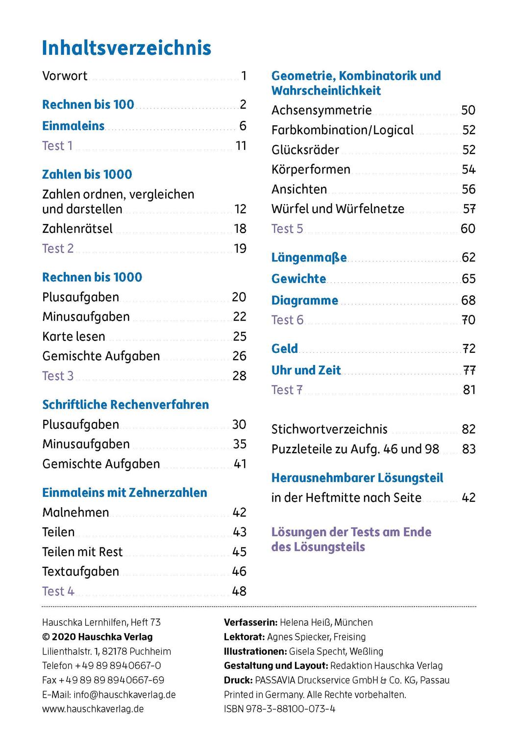 Bild: 9783881000734 | Mathe trainieren 3. Klasse | Helena Heiß | Broschüre | Deutsch | 2017