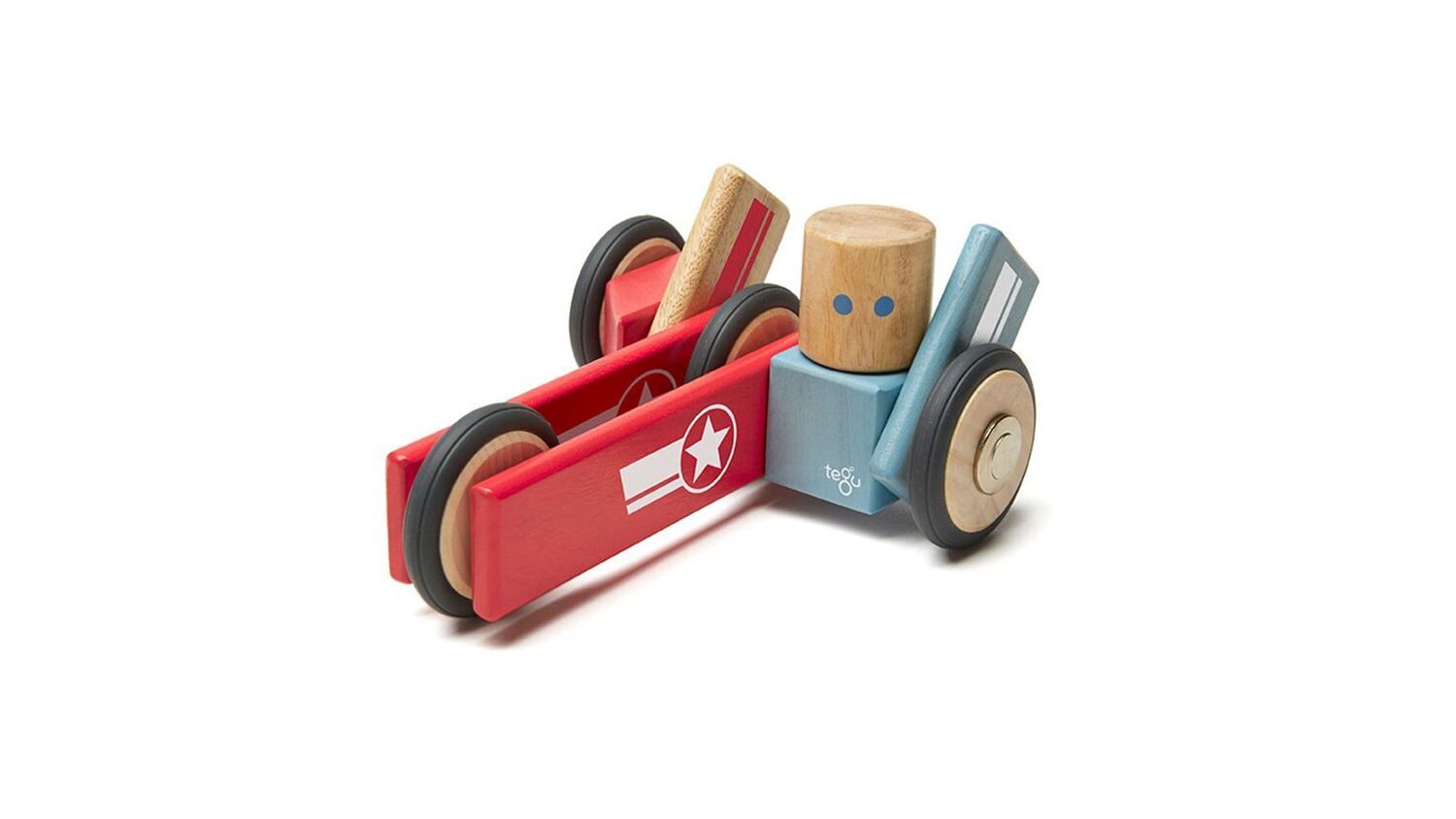 Bild: 853606003803 | TEGU - 12 Magnetische Holzbausteine Rennwagen | Stück | tegu