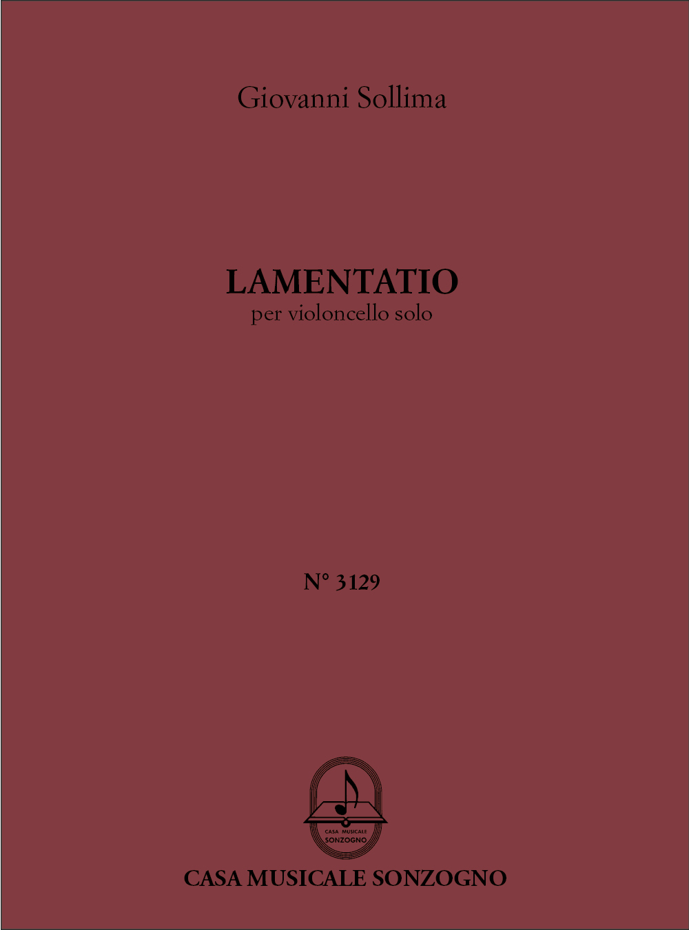 Cover: 9790520211864 | Lamentatio Per Violoncello Solo | Giovanni Sollima | Buch