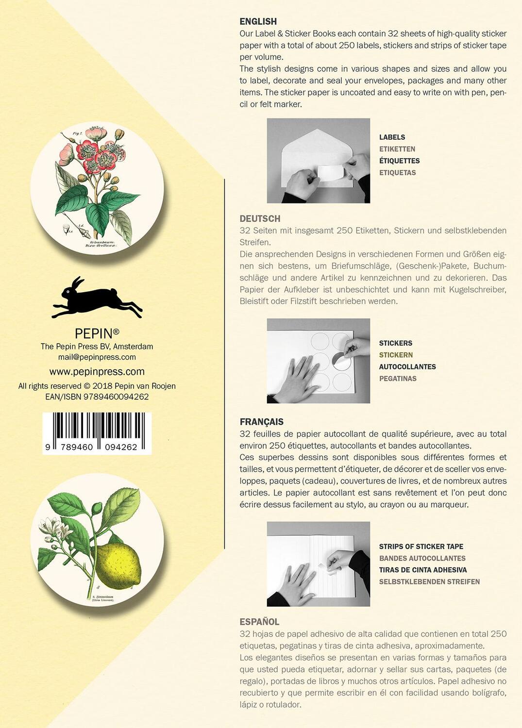 Bild: 9789460094262 | Flora - Label, Sticker &amp; Tape Books | Pepin van Roojen | Stück | 32 S.