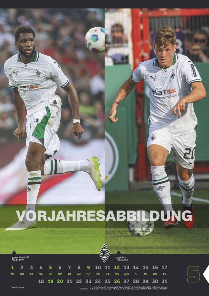 Bild: 4002725994394 | N NEUMANNVERLAGE - Borussia Mönchengladbach 2025 Wandkalender,...