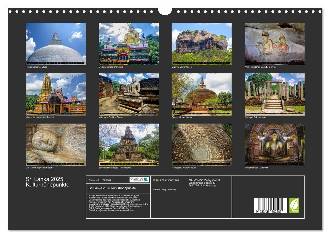 Bild: 9783435602803 | Sri Lanka 2025 Kulturhöhepunkte (Wandkalender 2025 DIN A3 quer),...