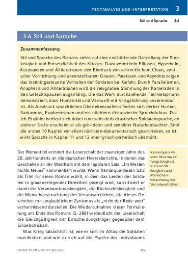 Bild: 9783804420915 | Im Westen nichts Neues von Erich Maria Remarque - Textanalyse und...