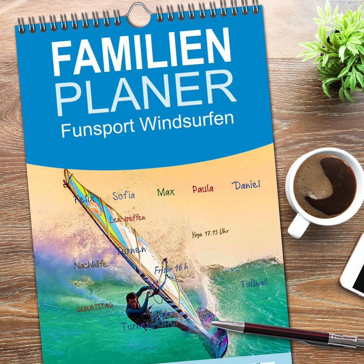 Bild: 9783457097748 | Familienplaner 2025 - Funsport Windsurfen mit 5 Spalten...