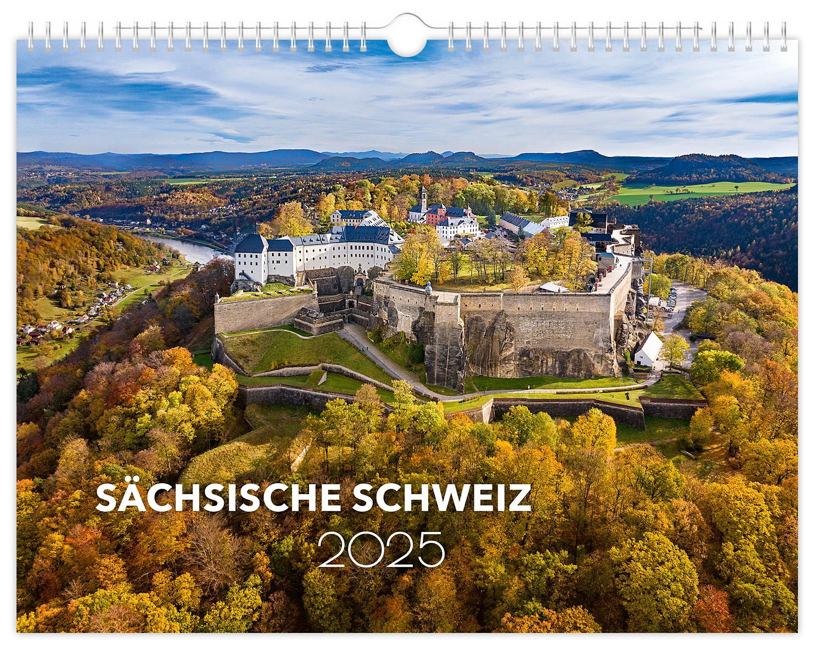 Cover: 9783910680593 | Kalender Sächsische Schweiz 2025 | 40 x 30 cm schwarzes Kalendarium