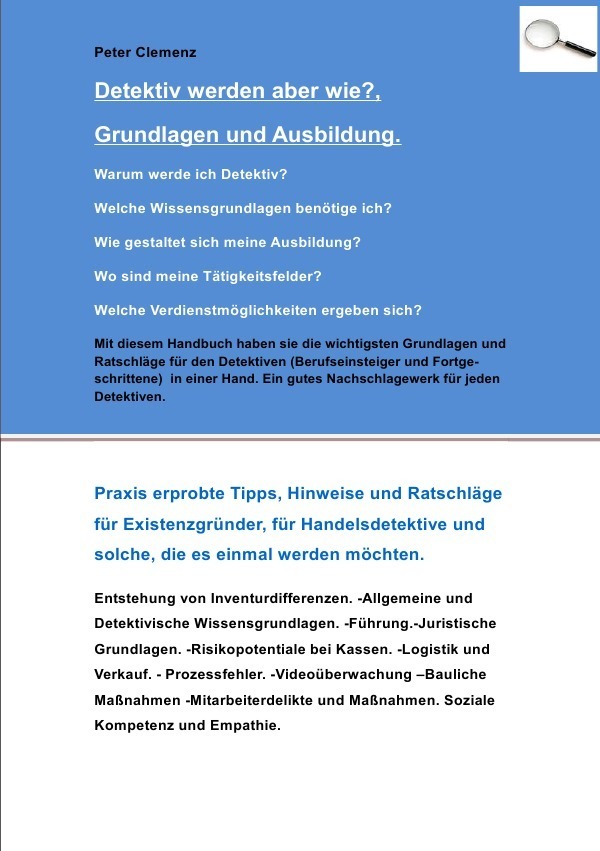 Cover: 9783844217766 | Detektiv werden aber wie Grundlagen und Ausbildung | Peter Clemenz