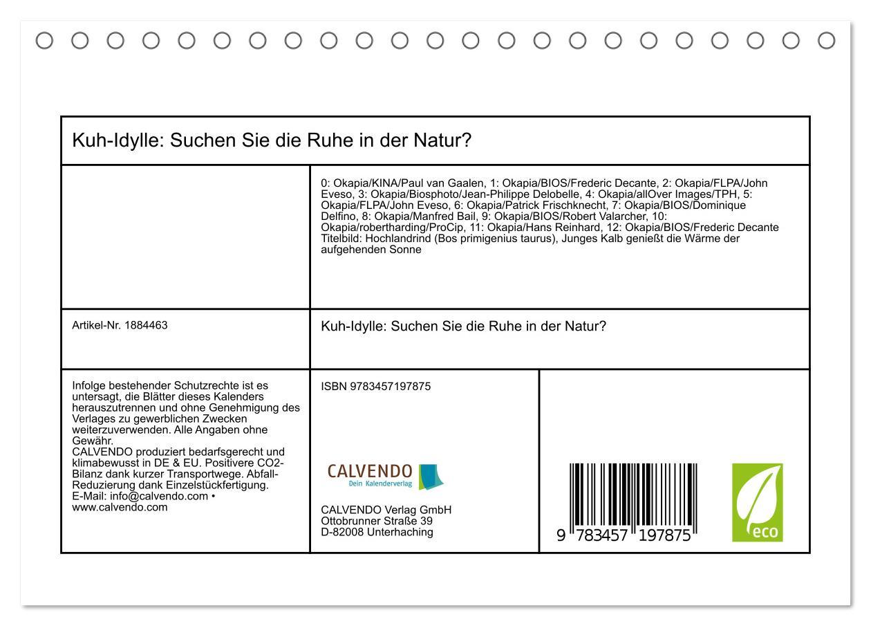 Bild: 9783457197875 | Kuh-Idylle: Suchen Sie die Ruhe in der Natur? (Tischkalender 2025...