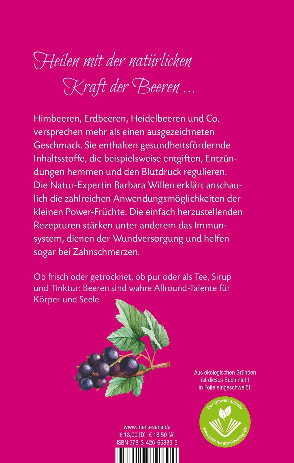 Rückseite: 9783426658895 | Die Beeren-Apotheke | Einfache Hausmittel direkt aus der Natur | Buch