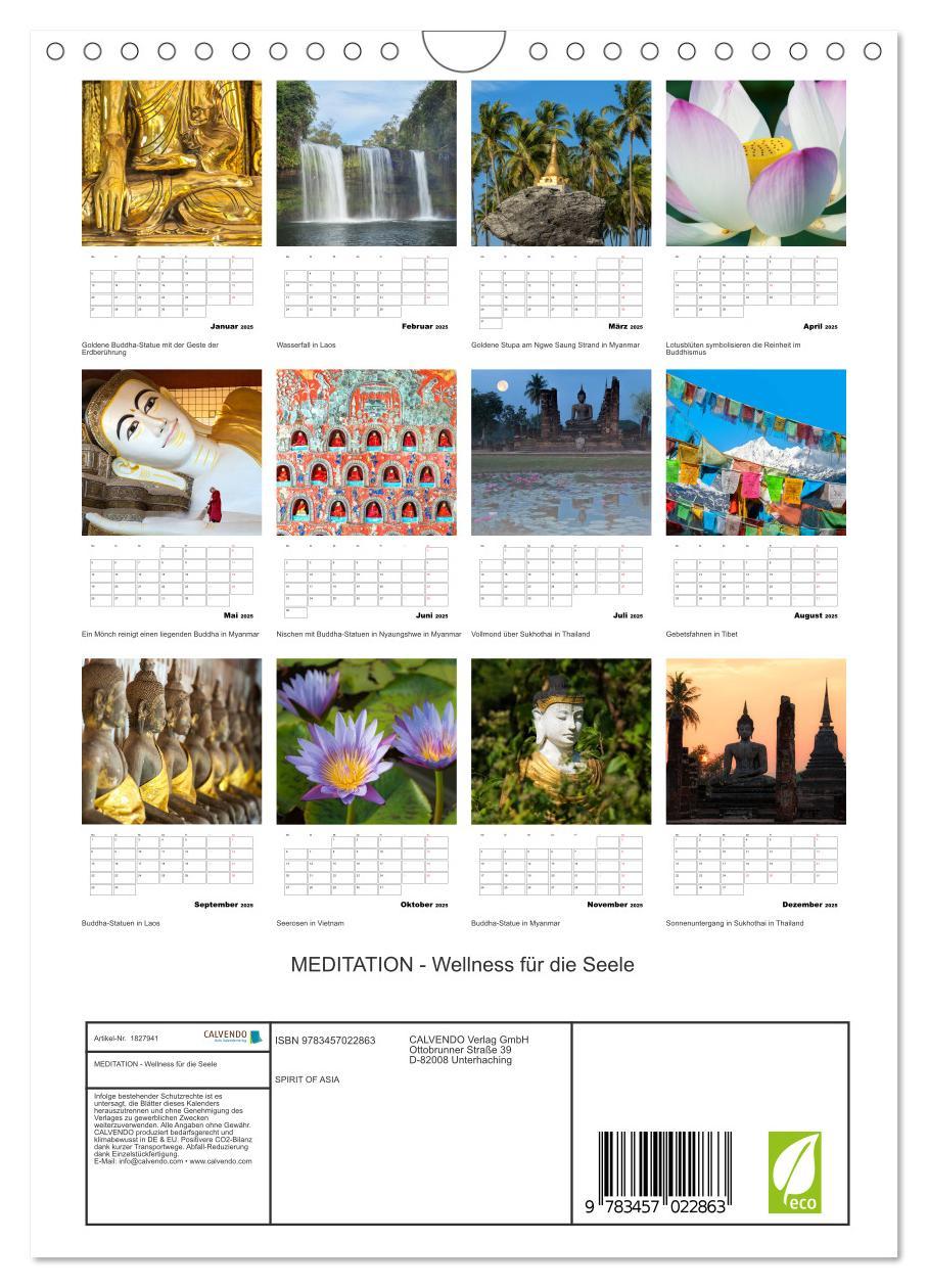 Bild: 9783457022863 | MEDITATION - Wellness für die Seele (Wandkalender 2025 DIN A4...