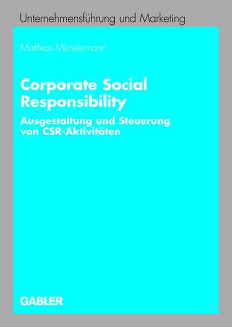 Cover: 9783834905635 | Corporate Social Responsibility | Matthias Münstermann | Taschenbuch