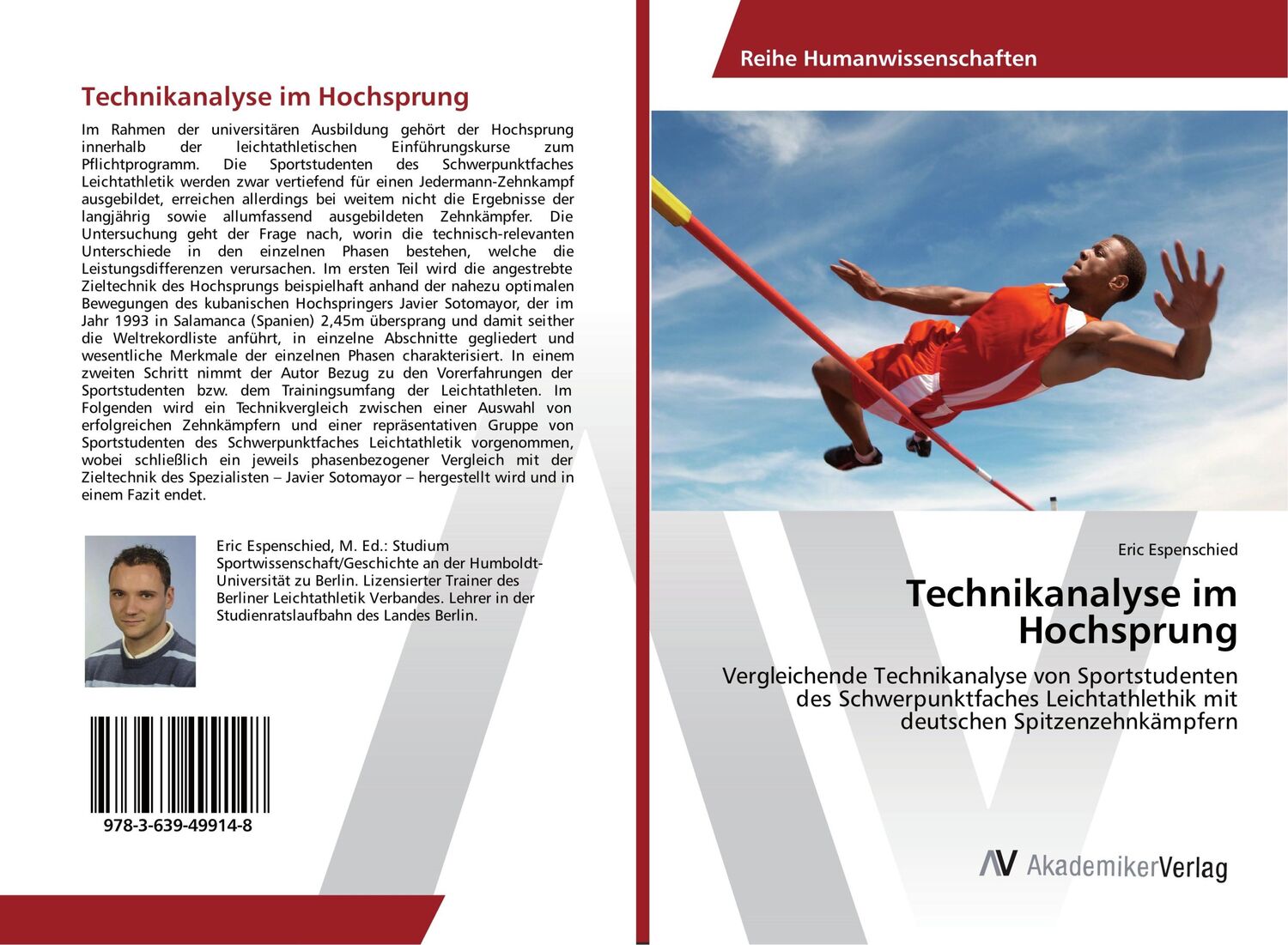 Cover: 9783639499148 | Technikanalyse im Hochsprung | Eric Espenschied | Taschenbuch | 56 S.