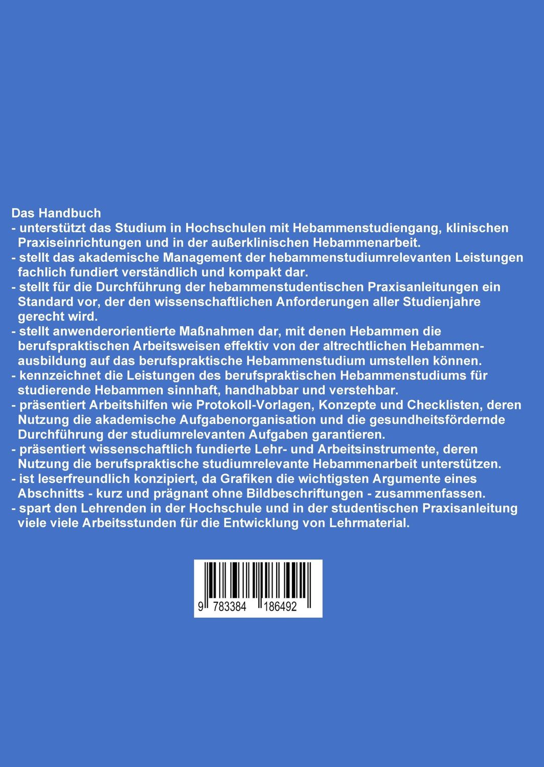 Rückseite: 9783384186492 | Handbuch berufspraktisches Hebammenstudium | Kirstin Astrid Hähnlein