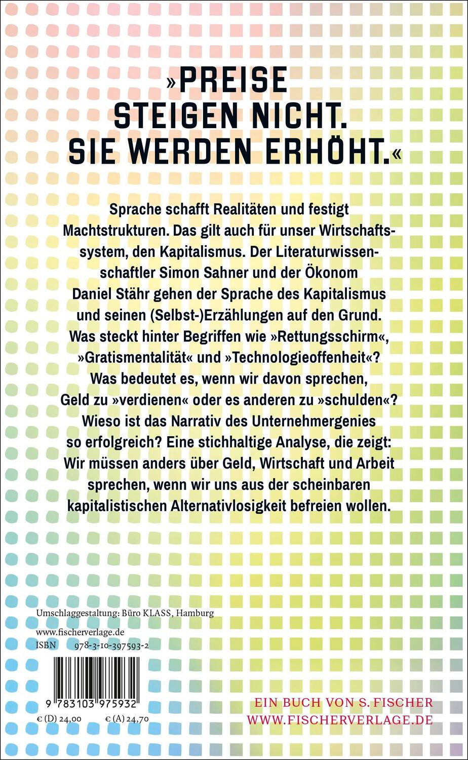 Rückseite: 9783103975932 | Die Sprache des Kapitalismus | Simon Sahner (u. a.) | Buch | 304 S.