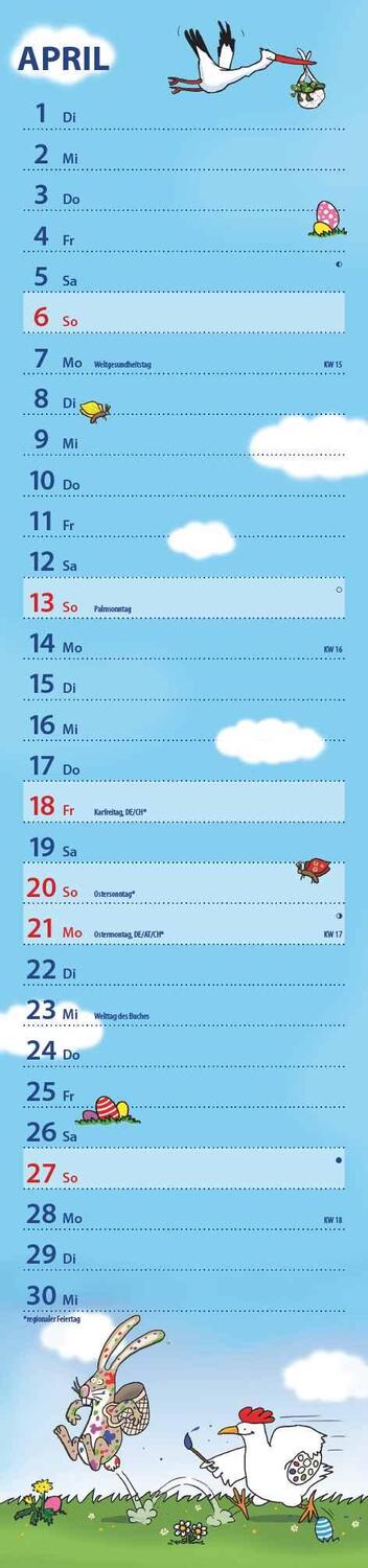 Bild: 4251732343286 | Notizkalender Humor 2025 - Streifenplaner 15x64 cm - Wandkalender -...