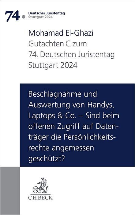 Cover: 9783406815508 | Verhandlungen des 74. Deutschen Juristentages Stuttgart 2024 Bd. I:...