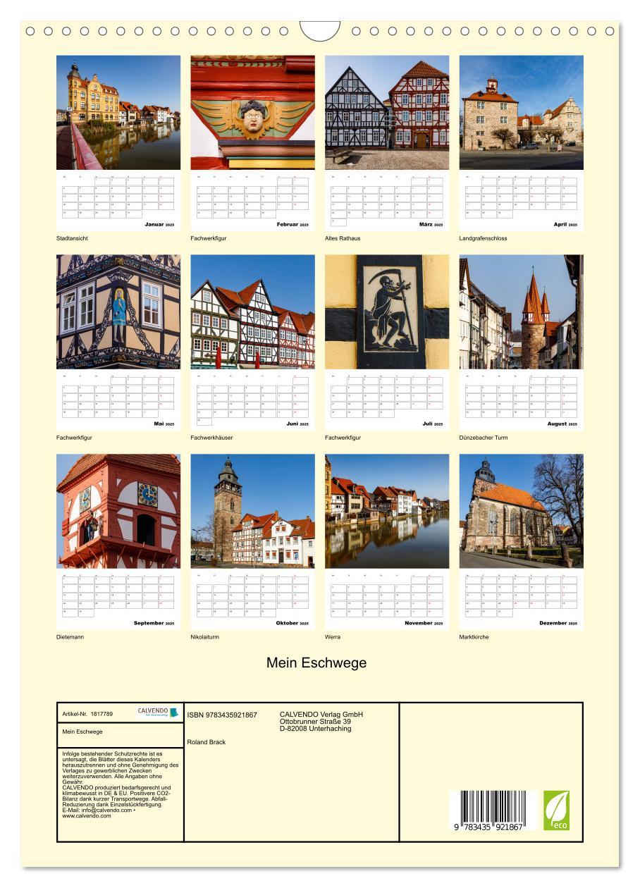 Bild: 9783435921867 | Mein Eschwege (Wandkalender 2025 DIN A3 hoch), CALVENDO Monatskalender